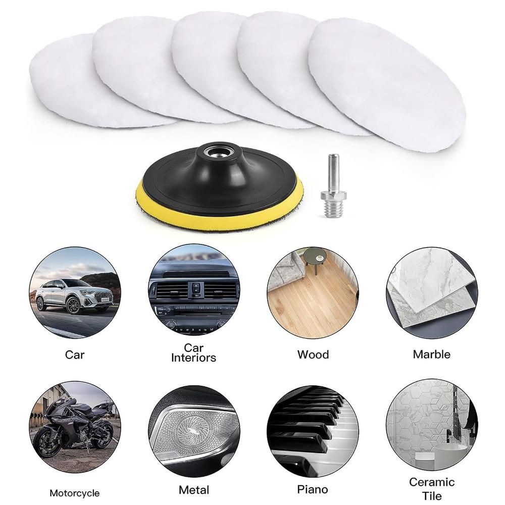 7pcs M10 Connection Rod Thread Buffing Drill Attachments Car Polisher Kits  Detailing Work