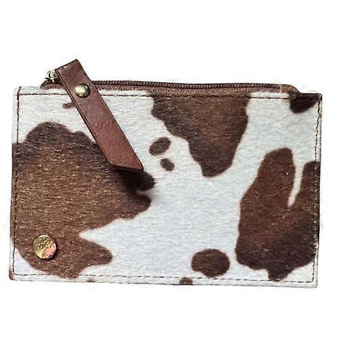 Cow Print Coin Card Purse Faux Leather Mini Wallet with Zip Compartment Card Slots Slip Pocket