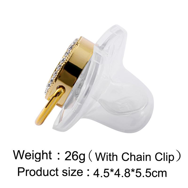 Популярная прозрачная пустышка Baby Gold Crown с бриллиантовыми вставками