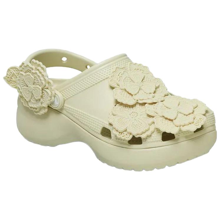 Crocs Классические облачно-шелковые цветы Универсальные повседневные клоги Женские клоги Костяной-белый 212984-2Y2