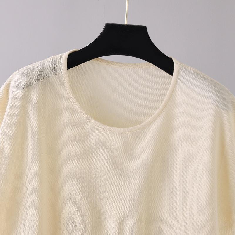 Летняя мода с рукавами «летучая мышь» Женская футболка Трикотажные свободные женские топы с короткими рукавами