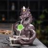 1pc Dragon Shaped Backflow Incense Burner with Sparkling LED Light for Meditation Mascot of the Year of the Loong -No Incense