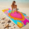1Pc Colorful Heart Celebration Beach Towel Quick Dry Multiuse For Beach Pool Gym Yoga Home Travel Christmas Halloween Xmas Gift G1182