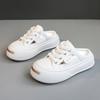 K1719 новые полутапочки, женская белая обувь, летние дышащие тонкие кроссовки на платформе, универсальные повседневные износостойкие кроссовки