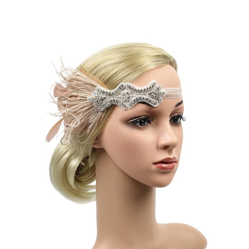 Повязки на голову с перьями Женские повязки на голову с пайетками Головной убор Фестивальный головной убор Реквизит