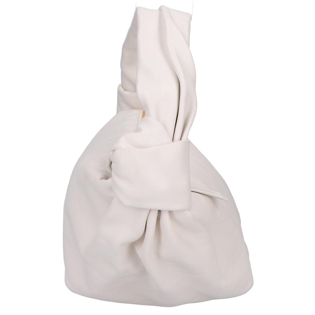 Bottega Veneta Smooth Calfskin Double Knot Handle Bag Handbag whiteUsed