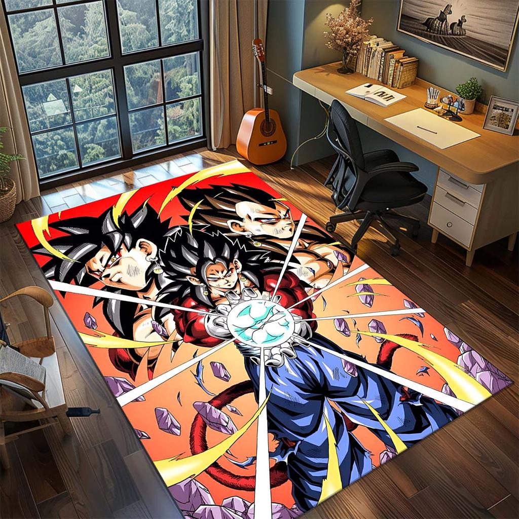 Ковер Dragon Ball Goku Аниме Ковер Большой Ковер Нескользящий Моющийся Напольный Коврик Комната Геймера Спальня Домашний Декор -QJY