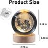 Moon Crystal Ball Night Light,h Glass Ball Night LED Lamp with Woodern Base,Decorations Gifts