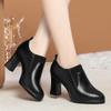 New Winter Women Boots High Heel Shoes Anti-slip Velvet Comfort Ankle Autumn Versatile Fashion Soft Leather Boots