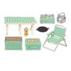 Multicolor Miniature Camping Set Micro Landscape Mini Outdoor Folding Chair  Gift