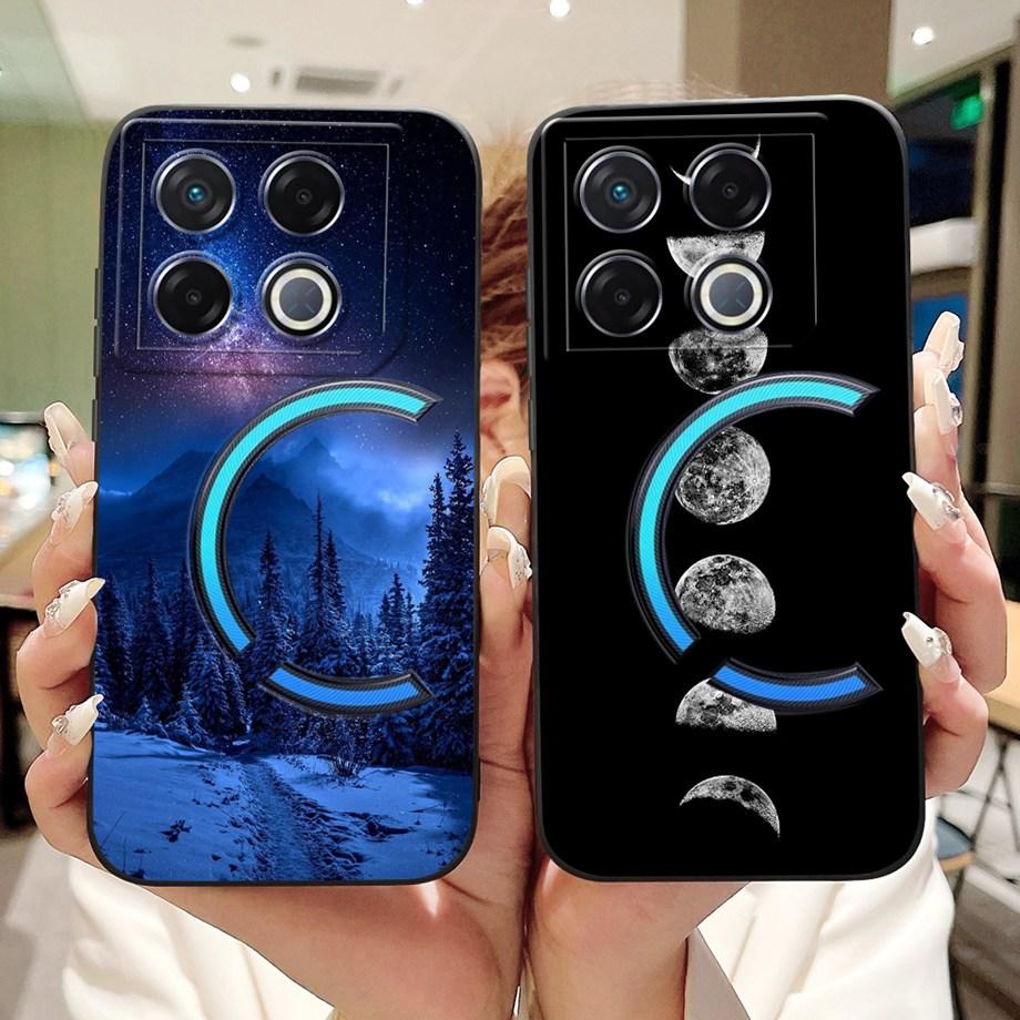 Мягкий силиконовый ТПУ матовый чехол Funda для Infinix GT 20 Pro / Infinix X6871 GT20Pro, задняя крышка, Астронавт, Лунная ночь, Расписной