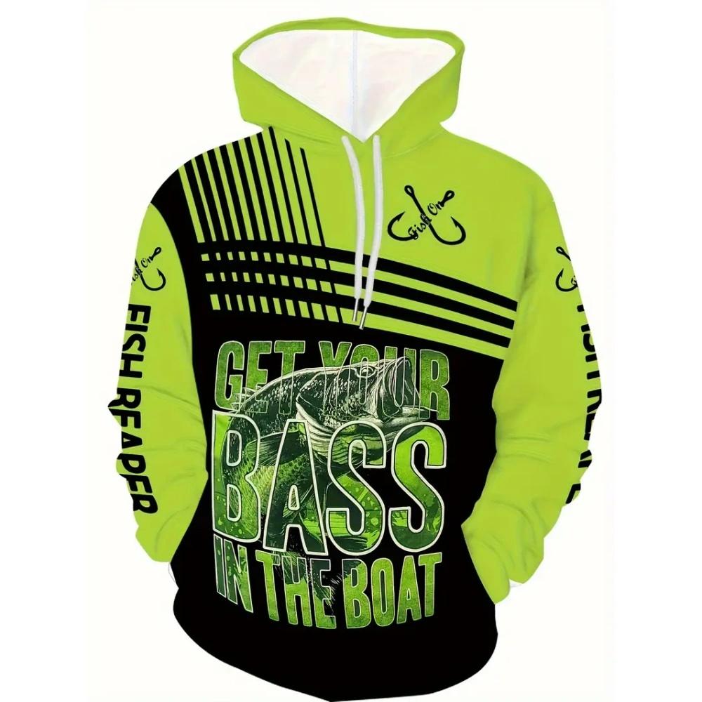 Модные худи с принтом рыболовного узора для мужчин, осенне-зимние, для улицы, свободные, для энтузиастов, с длинным рукавом и карманами, мужская толстовка