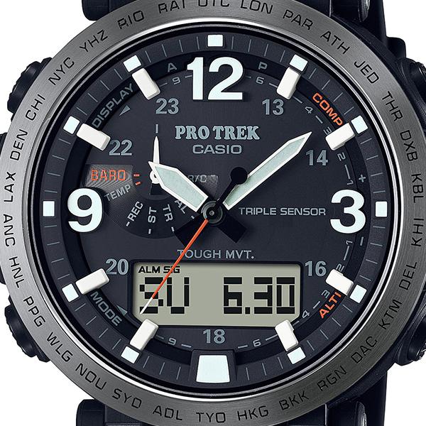 Casio Pro Trek PRW-6611Y-1JF – Наручные часы для активного отдыха с питанием от солнечной энергии и радиоуправлением, ремешок из биомассы, мужские, черные