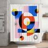 Abstract Geometric Shower Curtain For Bathroom - Modern Art Design With Vibrant Colors And Unique Patterns Waterproof Polyester
