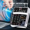 BOMGE 4-канальный аудиомикшер DJ с 99 DSP, микшерная консоль для караоке, MP3, USB, Bluetooth, стереорекордер, фантомное питание 48 В, питание 5 В (белый)