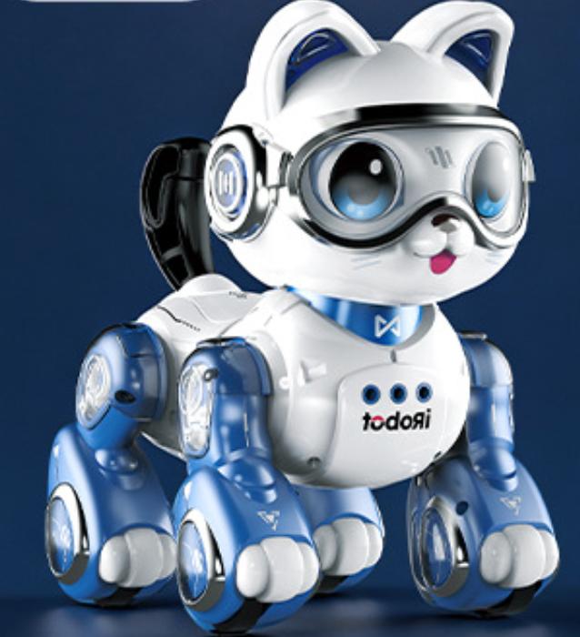Умный Бионический Робот-кошка 2026 Детская Игрушка Девочки 3-6 Лет Голосовое Управление Сенсорное Взаимодействие ИИ Обучение Подарок на День Рождения Пластик