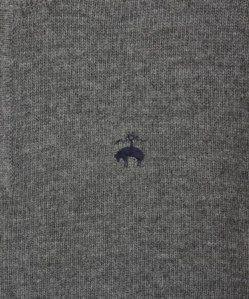 BROOKS BROTHERS Wool Henley Neck Sweater (Charcoal) (Bbwrmog422)