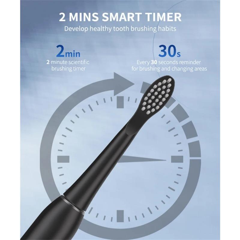 Sonic Electric Toothbrush with 6 Tooth Brush Heads IPX7 Waterproof USB Toothbrush Adult Ultrasonic Brush for Teeth Cleaning