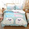 Cute Bau Bau Fuwamoco Bedding Set 3-Piece Kawaii Duvet Cover Set Bed Pillowcase For Bedroom All Season Anime Kawaii