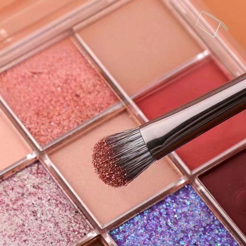 5Pcs Dual Ended Eyeshadow Brush Set, Portable Makeup Brushes with Mirror Case