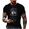 Spartan Knight Vintage Men Short Sleeve Tshirt 3d Printing Graphic Daily Street Summer Oversized Tops Male T Shirts