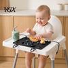 Heat Resistant Mats Silicone Baby Placemat with Suction Cup, Toddlers Eating Food Mat Foldable Play Anti-fall Rope, Multi-functional Activity Pad for
