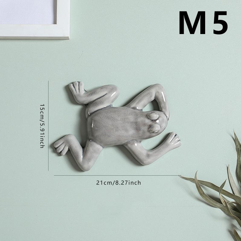 Nordic Style Ceramic Frog Wall Hanging Ornaments Living Room Background Display Crafts 3D Frog Wall Hanging Decoration