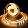 AXMOTUT 5m COB LED Strip Warm High High Flexible LED Strip Light with RF Remote and PSE Certified Power Easy No Tools for and Home DIY Light, 24V,
