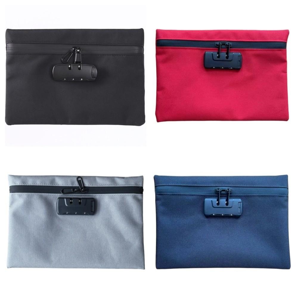 Canvas Portable Locking Pouch Combination Lock Security Document Bag Outdoor Activities