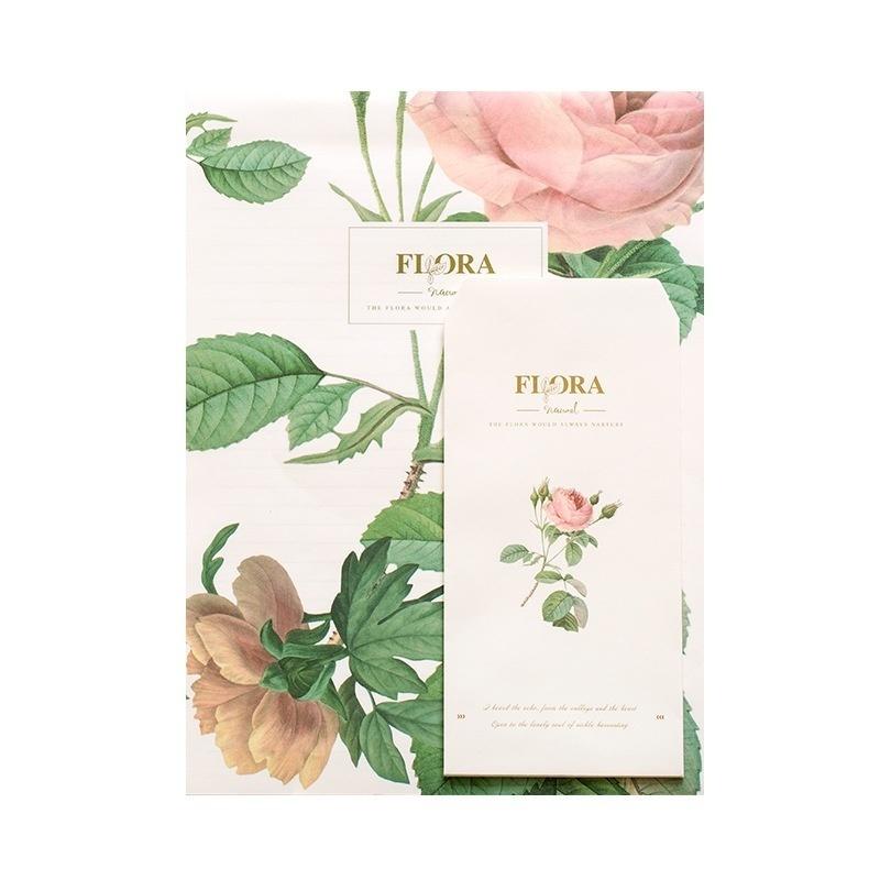 1 Набор Каваи Эстетичный Цветочный Конверт для Приглашений Милые Благодарственные Открытки Приглашения (3 конверта + 6 листов бумаги для писем)