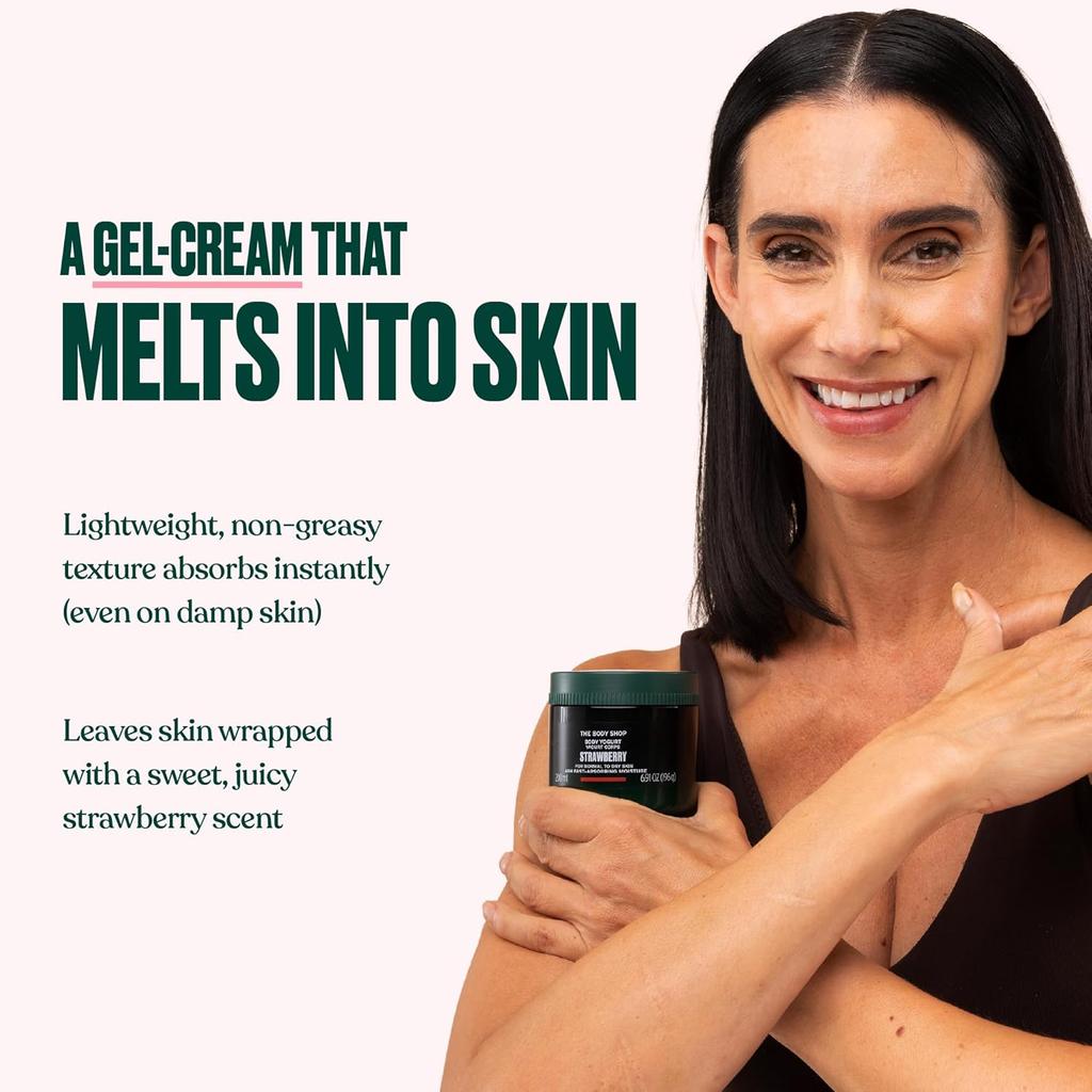 The Body Shop Strawberry Vegan Body Yogurt 200ml Hydrating Cream For Normal Dry Skin