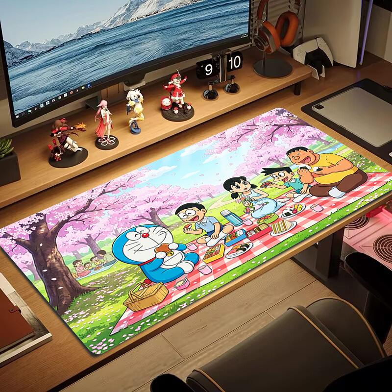 Doremon Friends Color Mouse Pad Large Gaming Table Cushion Non-slip Laptop Tablet Big Mousepad XXL Mat Mini PC Playmat With Lock edge
