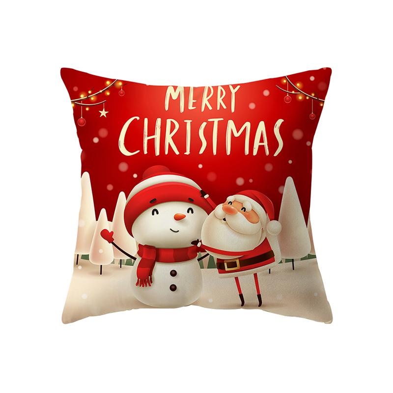 С Рождеством Санта-Клаус с принтом наволочка для дома, гостиной, украшения дивана, квадратная полиэстеровая подушка, наволочка