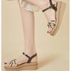 Summer Platform Wedge Sandals High Quality Pu Leather Upper Open Toe Buckle Straps Fashion Modern Shoes Women Buckle Strap 2024