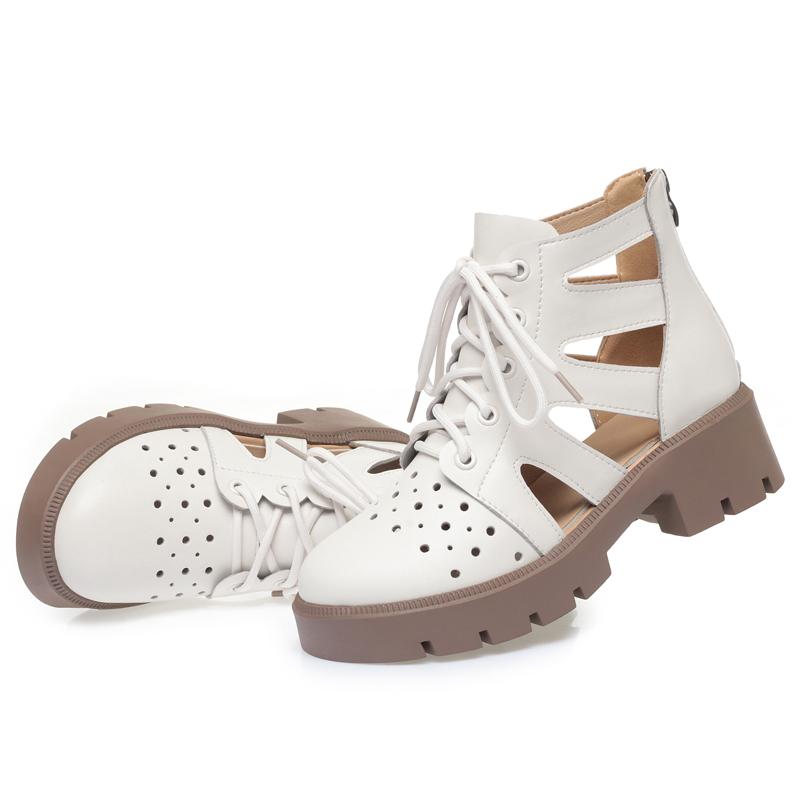 Fashion AIYUQI Women's Summer Boots 2025 New Casual Mesh Ankle Boots Ladies British Style Genuine Leather Women's Cool Boots