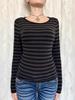 European & American Women's Slim-Fit Striped Long-Sleeve T-Shirt - Versatile & Stylish Basics