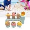 Wheat Straw Pretend Play Ice Cream Molds Playset Toy For Kids Beach Sand Play Imaginative Early Learning Activity Toy