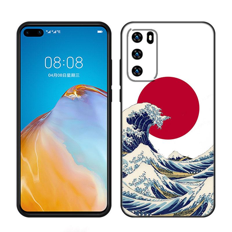 Японская волна Аниме Дракон Тигр Чехол для телефона для Huawei P10 P20 P30 P40 Lite P50 P60 Art P50E P Smart Z 2018 2020 2021 Pro 2019