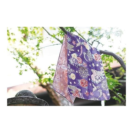 Тенугуи Styleneo с узором Камелия, 88x34 см, 100% Хлопок, Тройная марля, Киото, Быстросохнущее, Тонкое, Компактное