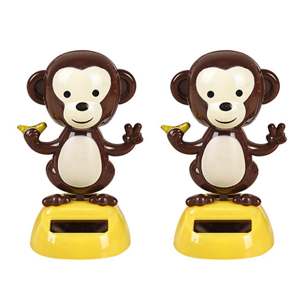 Dashboard Solar Power Shaking Head Cat Solar Toy Doll Dancing Monkey Figure Bobble Head Doll