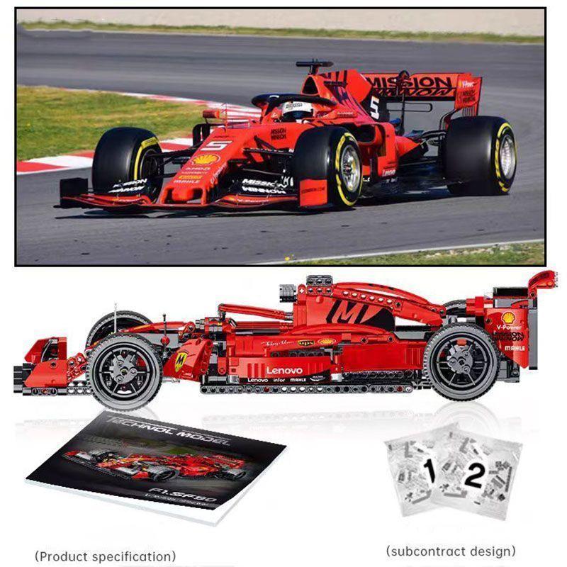 High-Tech 1380Pcs Formula F1 50cm Supercar Model Building Block Gift For Kids For Adult