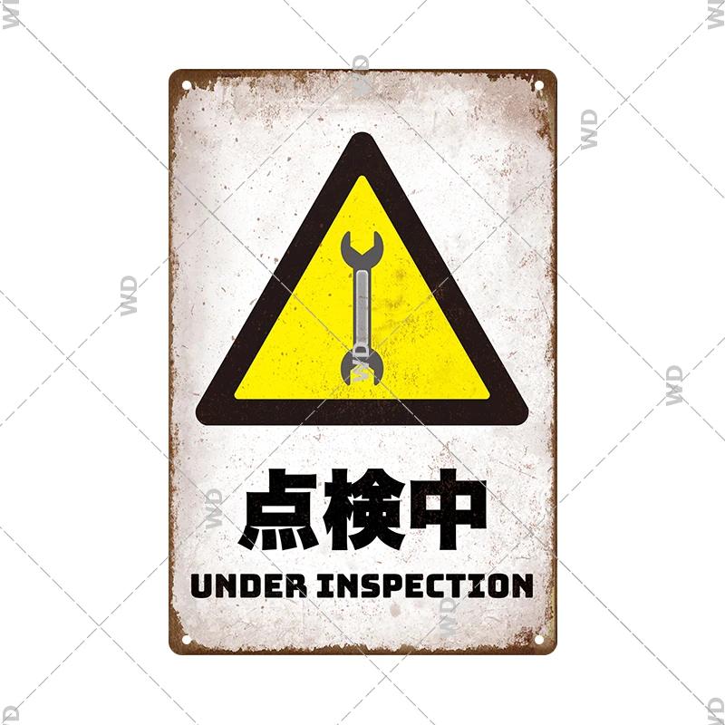 Japanese Language Style No Entry Warning Security Camera Tin Sign Metal Vintage Plaque Retro Metal Plate Door Yard Wall Decor
