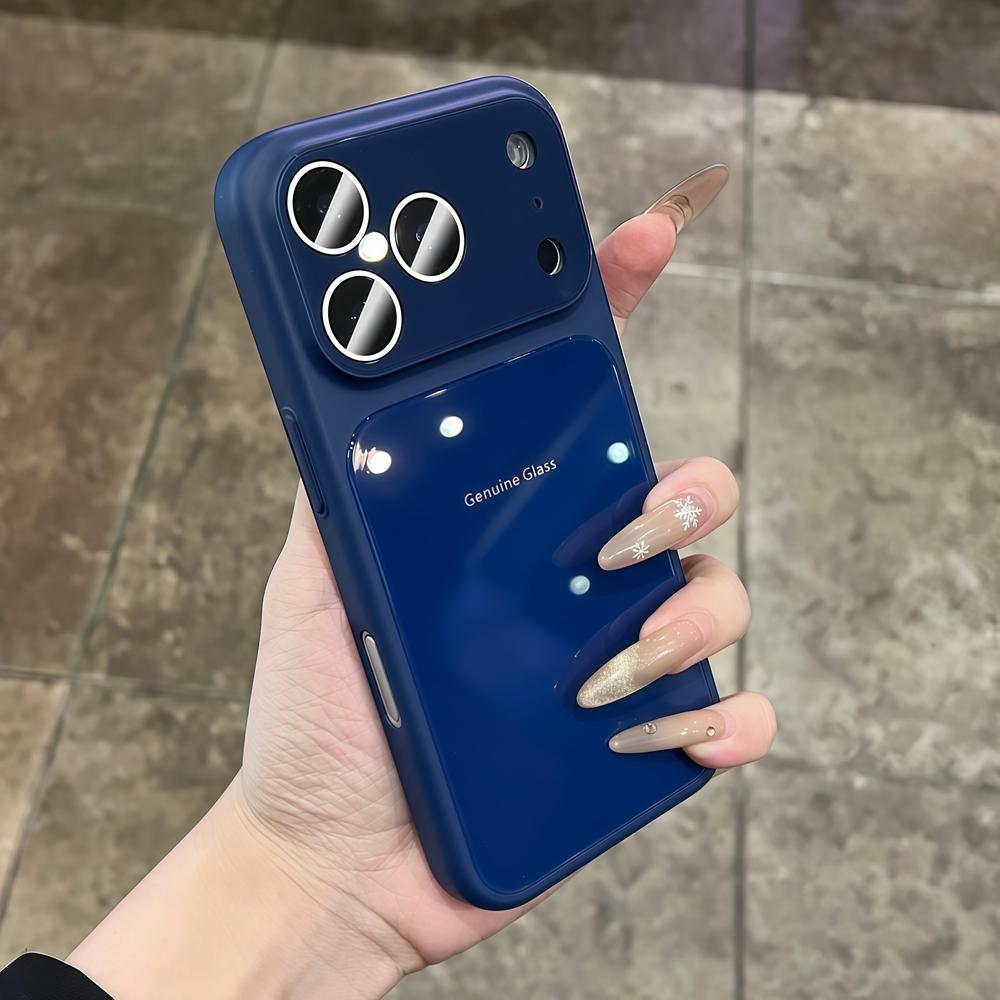 Оригинальный глянцевый ударопрочный чехол из стекла для iPhone 17 16 15 14 13 12 11 Pro Max Plus Макаронный конфетный цветной чехол для iPhone Air