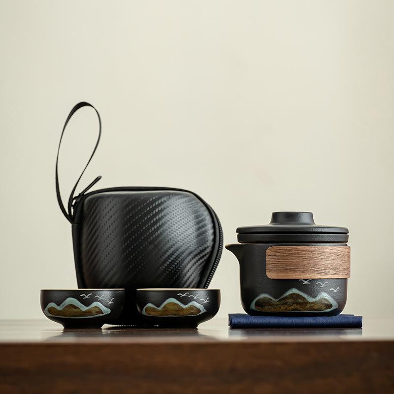 Янхэ Аояма Дорожный чайный набор Дорожный маленький набор Портативная чашка мастера Аояма Летающая птица Чашка Куайкэ Бизнес