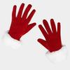 Thickened Velvet Mittens Red Velvet Santa Claus Gloves Fashion Full Finger Gloves  Evening Party