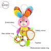 Cartoon Baby Stroller Hanging Rattles Newborn Mobile Rabbit Teether Appease Plush Toy Rubber Rings