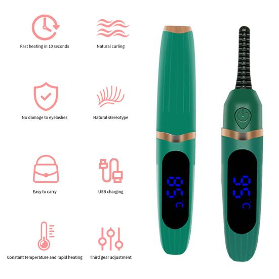 Электрические щипцы для завивки ресниц со светодиодным дисплеем 3 настройки температуры Перезаряжаемые через USB портативные щипцы для завивки ресниц с подогревом 24 часа длительный подъем ресниц