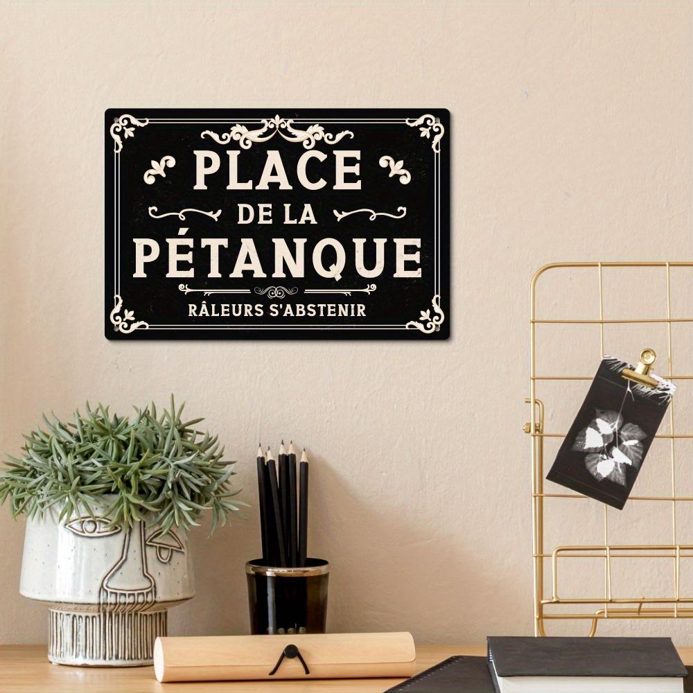 Винтажная металлическая жестяная табличка - Place De La Petanque Raleurs S'abstenir, Рустик Настенное Искусство для Дома, Фермерского Дома, Бара, Паба, Клуба, Мужской Комнаты
