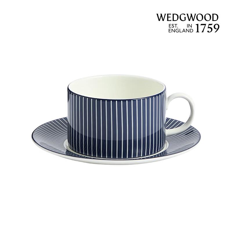 Wedgwood Blue Geometric Stripe Bone China Cup & Saucer
