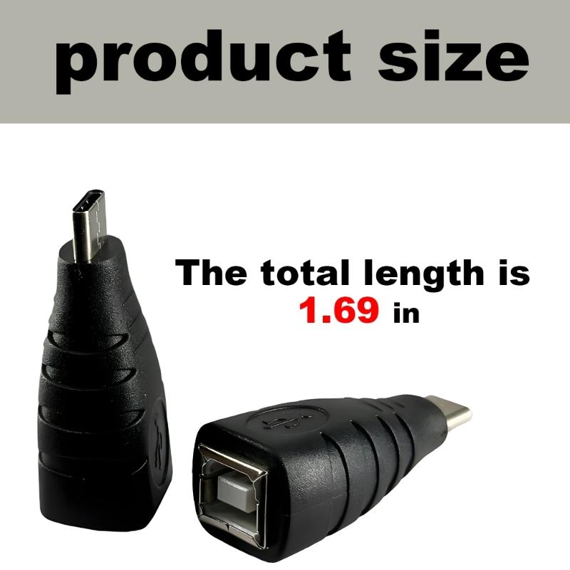 USB B на USB C Адаптер, Type C Male на USB B Конвертер для Принтеров, Электрических Пианино, Ноутбуков и Устройств Type C
